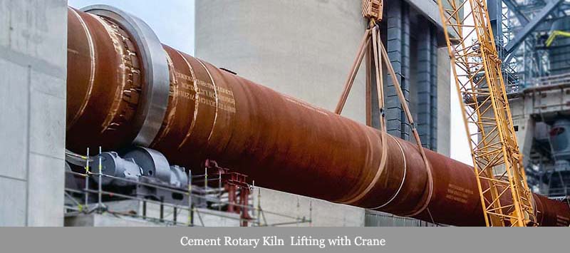 cement Rotary Kiln Lifting with Heavy Crane